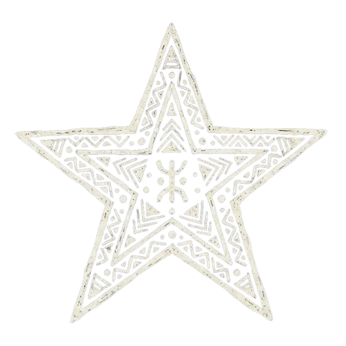 Étoile berbère avec motifs géométriques traditionnels, illustration artisanale inspirée de la culture marocaine et du design ethnique