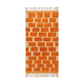 Tapis berbère Azilal orange à motif briques en relief, laine naturelle tissée main, style moderne et texture shaggy - Maison Berbère.