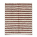 Tapis berbère à rayures horizontales vieux rose et beige en laine naturelle tissé à la main