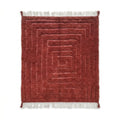 Tapis berbère Mrirt rouge terre de Sienne relief géométrique laine naturelle tissé main